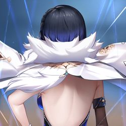 This is a pixiv picture whose title is 早く夜蘭の背中が見たい.