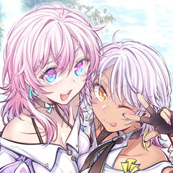 This is a pixiv picture whose title is 三月七X卡罗尔.