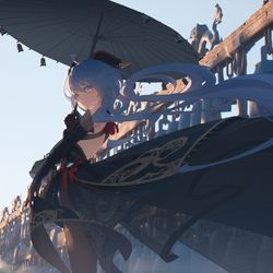 This is a pixiv picture whose title is 失われた深淵·甘雨.