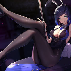 This is a pixiv picture whose title is 夜蘭くろバニㄧ.