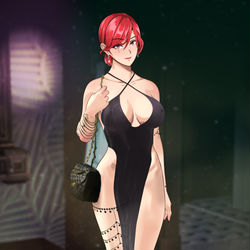 This is a pixiv picture whose title is 紅蓮ママと深夜のホテル.