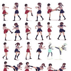 This is a pixiv picture whose title is 後ろ蹴りアニメーション.