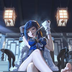 This is a pixiv picture whose title is 夜兰：哼！再不快点交代，我可要动真格的了！.