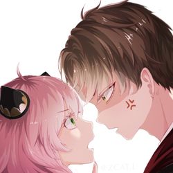 This is a pixiv picture whose title is Anya & Damian.