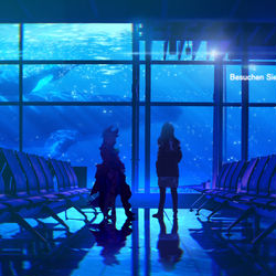 This is a pixiv picture whose title is 浊心斯卡蒂x博士.