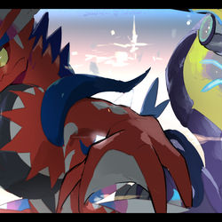 This is a pixiv picture whose title is コライドン/ミライドン.