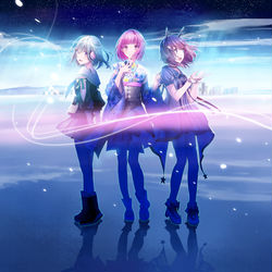 This is a pixiv picture whose title is 「境界に立つ」.