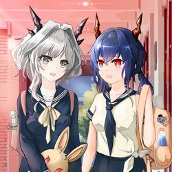 This is a pixiv picture whose title is 六一放学后.