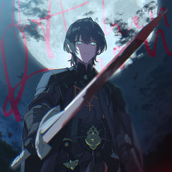 This is a pixiv picture whose title is ベレト先生/the Ashen Demon.