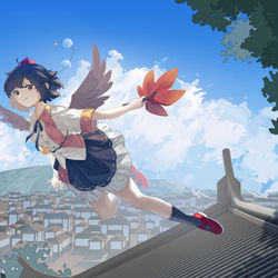 This is a pixiv picture whose title is 清凉的鸦天狗之风.