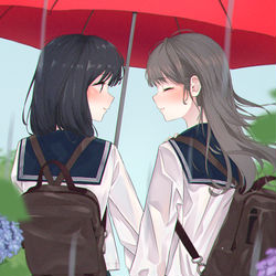 This is a pixiv picture whose title is 梅雨帰り.