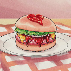 This is a pixiv picture whose title is にくるちゃんのフレッシュバーガー.