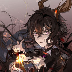 This is a pixiv picture whose title is 黑键.