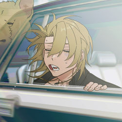 This is a pixiv picture whose title is car sick.