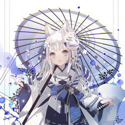 This is a pixiv picture whose title is こんこん🦊.