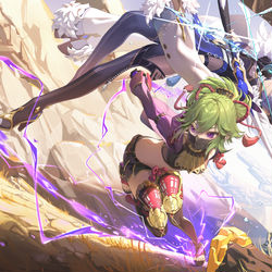 This is a pixiv picture whose title is 摸点夜兰和久岐忍.