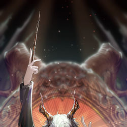 This is a pixiv picture whose title is 黑键.