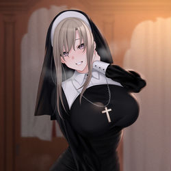 This is a pixiv picture whose title is OC Nun.