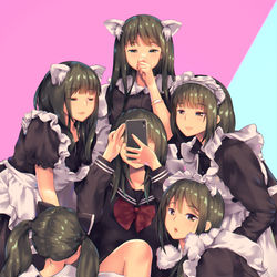 This is a pixiv picture whose title is メイド♥.