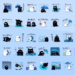 This is a pixiv picture whose title is 星と雨とホシクイスタンプ.