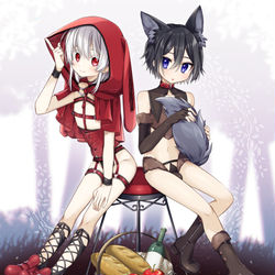 This is a pixiv picture whose title is 赤ずきんくんと狼くん.