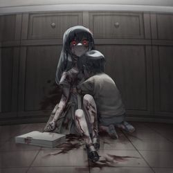 This is a pixiv picture whose title is None of these blood are mine.
