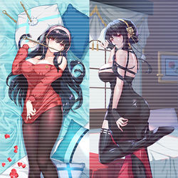 This is a pixiv picture whose title is SPY×FAMILY ヨル・フォージャー抱き枕カバー.