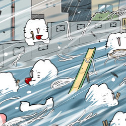This is a pixiv picture whose title is 流されそうめん.