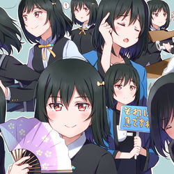This is a pixiv picture whose title is 🔖三船栞子ちゃん表情集です♪.
