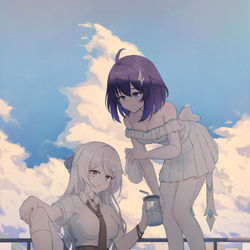 This is a pixiv picture whose title is 不良少女与乖乖女.