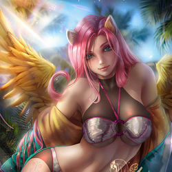 This is a pixiv picture whose title is マイリトルポニー 擬人化 /Gijinka Fluttershy.