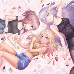 This is a pixiv picture whose title is 理系女子ベッドルーム.