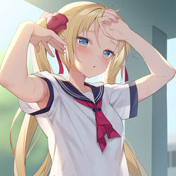 This is a pixiv picture whose title is 汗拭き.