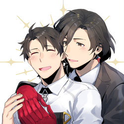 This is a pixiv picture whose title is 「君を守るぞ！」「わ～い」(コンぐだ♂).