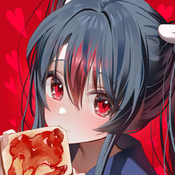 This is a pixiv picture whose title is red.