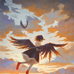 This is a pixiv picture whose title is 射命丸文.