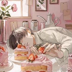 This is a pixiv picture whose title is ラブ.