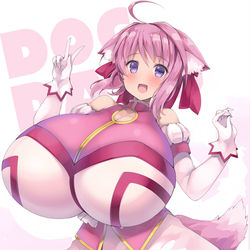 This is a pixiv picture whose title is 犬姫おっぱい！.