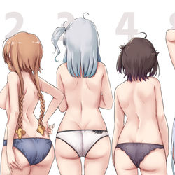 This is a pixiv picture whose title is 秋月型５人後ろ姿.