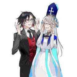 This is a pixiv picture whose title is 復権deメガネ.