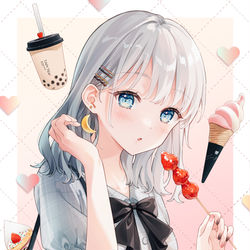 This is a pixiv picture whose title is sweets girl.