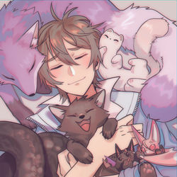 This is a pixiv picture whose title is 【擬獣化】Furry Eiden.