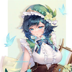 This is a pixiv picture whose title is “温迪”可爱至极.