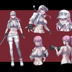 This is a pixiv picture whose title is 白血球小姐姐（重置版）.