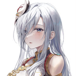 This is a pixiv picture whose title is 申鶴.