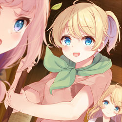 This is a pixiv picture whose title is 看板娘親子.