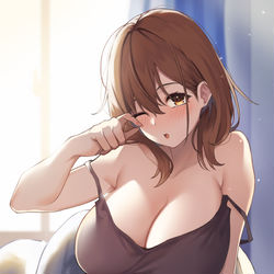 This is a pixiv picture whose title is 眠い….