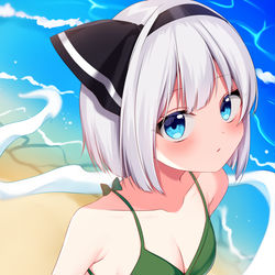 This is a pixiv picture whose title is 「似合いますか？」.