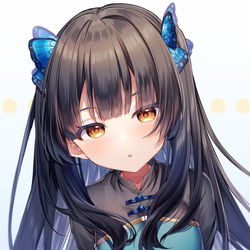 This is a pixiv picture whose title is 黒髪.