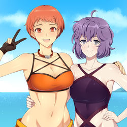 This is a pixiv picture whose title is Leonie x Bernadetta.